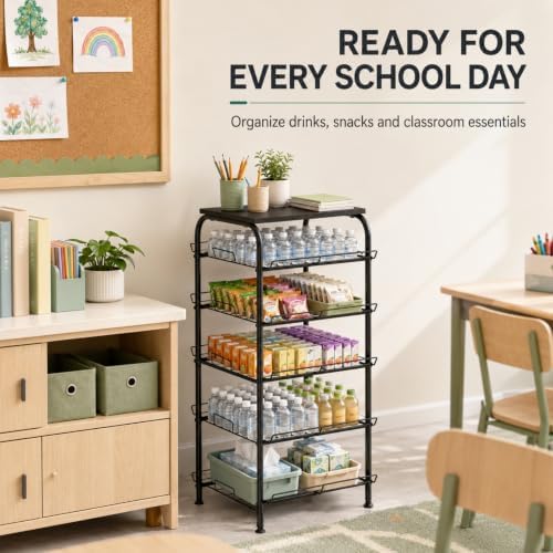 Vrisa 5 Tier Water Bottle Storage Rack Vertical Freestanding Bottled