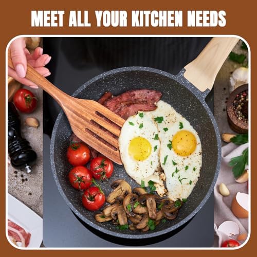 10-Piece Natural Teak Wood Kitchen Utensil Set