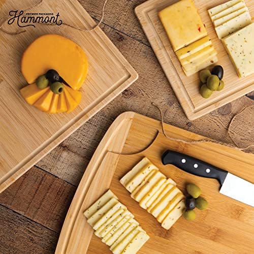 Bamboo Cutting Boards for Kitchen - Wood Cutting Board with Juice