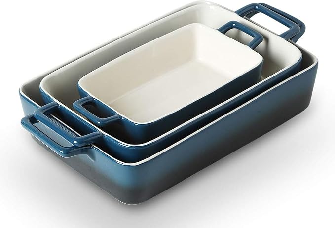 KOOV Bakeware Set, Ceramic Baking Dish, Rectangular Baking Pans Set, Casserole by KOOV