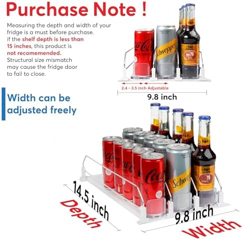 Dwella Drink Organizer for Fridge, 3-Tier Can Dispenser