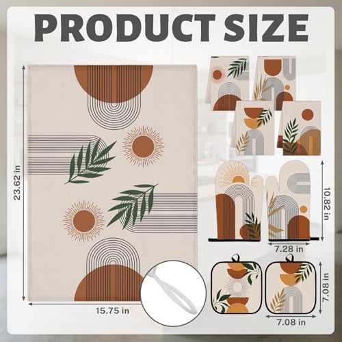 Bohemian Kitchen Towel Set, 8 Pack