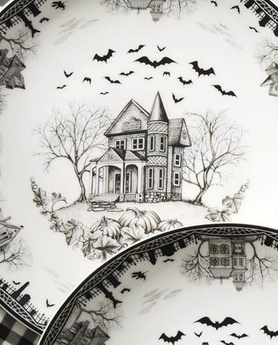 Lenox Haunted Village Accent Plates, Set Of 4, Assorted, Service For 4