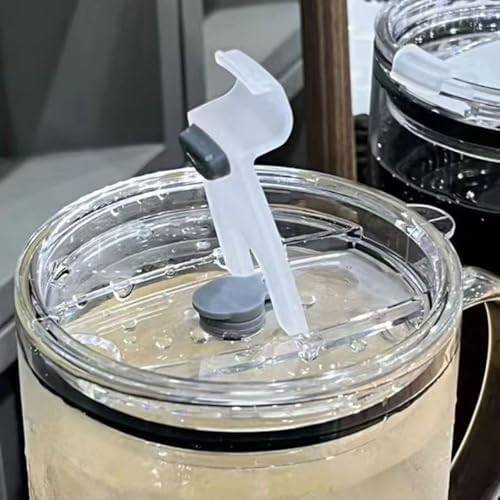 32 oz Glass Tumbler with Handle Lid Straw