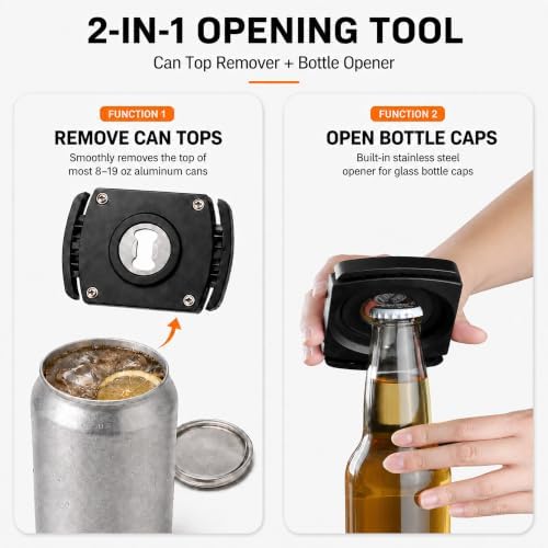 Aluminum Can Opener,Can Top Remover,Beer-Soft Edge-Soda-Can