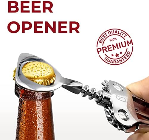 Wine Opener, Wing Corkscrew - Made w/Heavy Duty Stainless Steel Screw