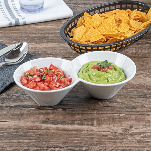 Restaurantware-9.1 x 4.9 x 2.3 Inch Double Dip Bowls, 1 Microwavable