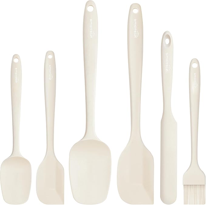 NileHome Silicone Spatula Set, 6 Pieces Food Grade Kitchen Utensils by NileHome