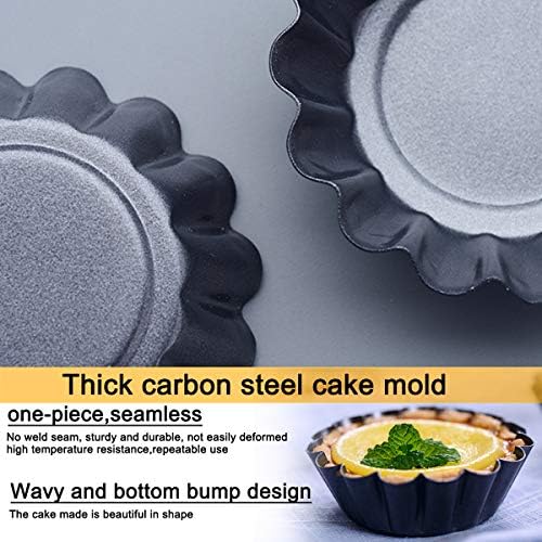 12 Packs Egg Tart Mold, Size 2.6 x 0.9inch, Cupcake Cake Muffin Mold