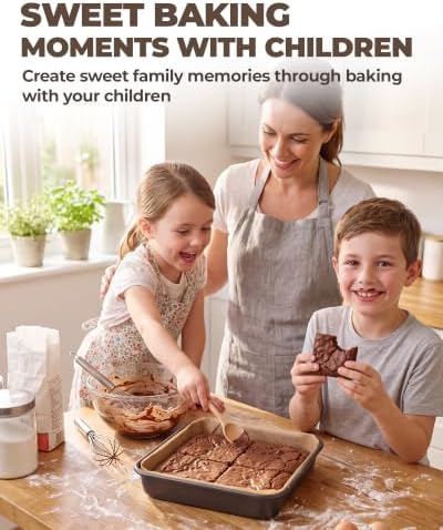 Bake Choice 8 x 8 Square Brownie Pan, Baking Pan with 30 Pcs Pre Cut