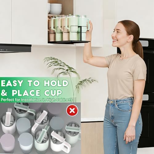 Pull Out Water Bottle Organizer for Stanley, Slide Out Tumbler Storage
