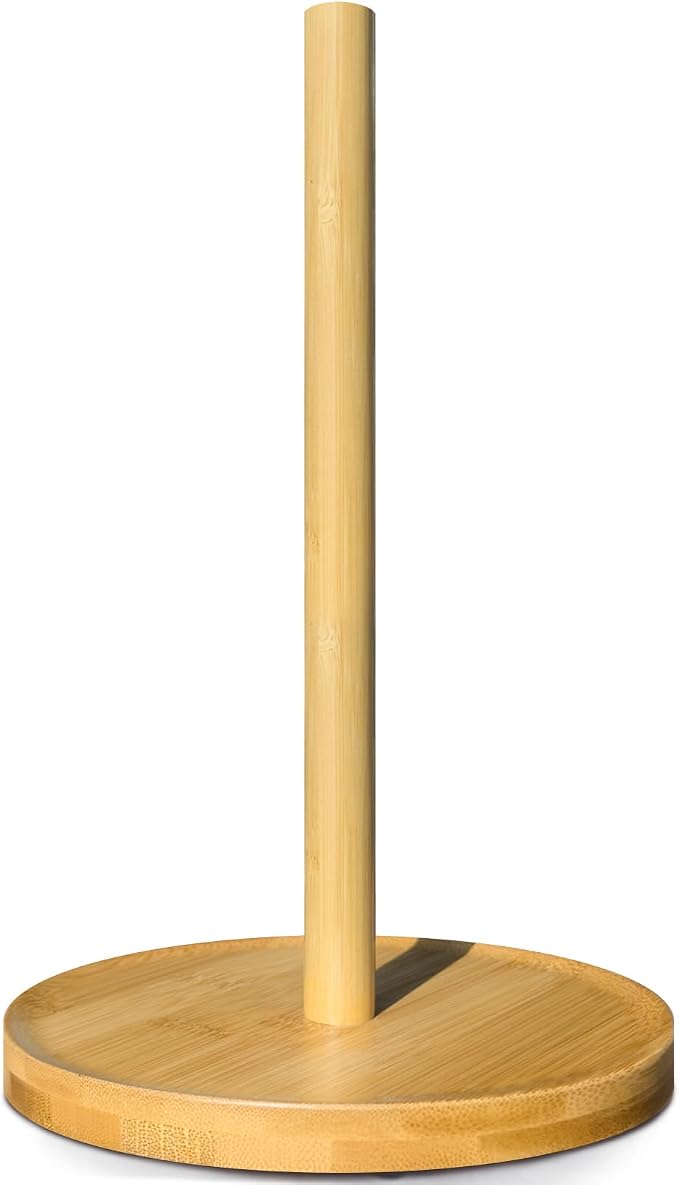 NESAPTO Paper Towel Holder Countertop, Wooden Freestanding Paper Towel Stand by NESAPTO