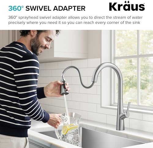 KRAUS 17 in Stainless Steel Pull Down Kitchen Faucet