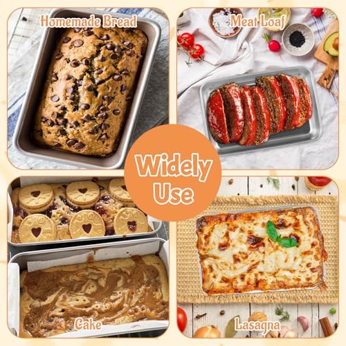 AKOLAFE 12 Pack Stainless Steel Loaf Pan 8.5 x 5.5 Inch Banana Bread