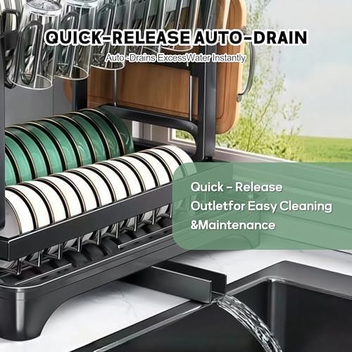 Steel Dish Drying Rack, 16.5" D x 11.5" W x 11.5" H