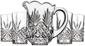 Godinger Pitcher and Glasses Drink Bar Set - Includes Pitcher Carafe