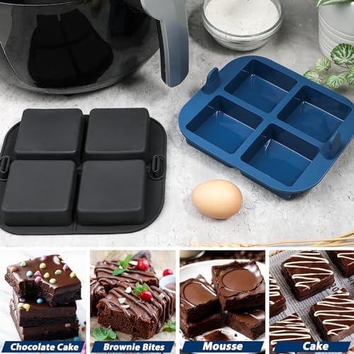 Webake Silicone Air Fryer Brownie Pan for Baking, Nonstick 2.6" Square