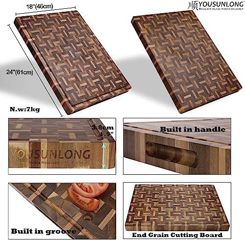 YOUSUNLONG Acacia and Oak Cutting Board, 24 x 18 x 1.5 Inch