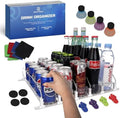 Drink Organizer for Fridge-White Automatic Pusher Glide,12oz 16oz