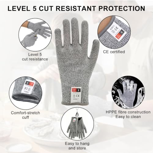 Oyster Knife Set, 2 Knives & 2 Pairs Level 5 Gloves