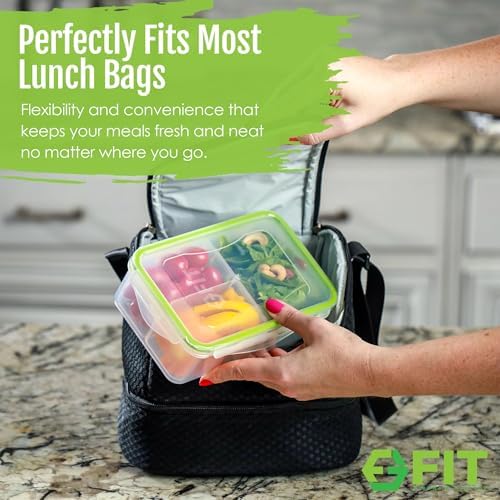 Bento Box for Kids & Adults, 3 Pack, Clear, 39 oz