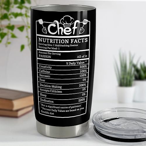 Gifts for Women Men Chef Tumbler 20oz Chef Stainless Steel Insulated