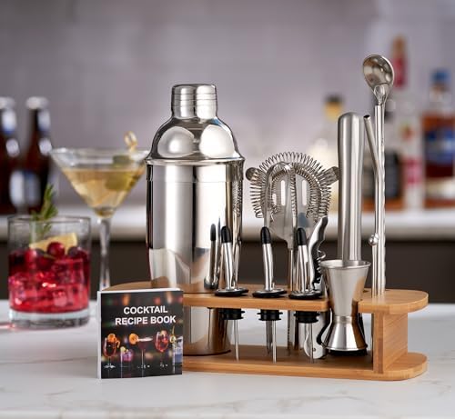 FineDine Stainless Steel Bar Set Cocktail Shaker Set Bartender Kit