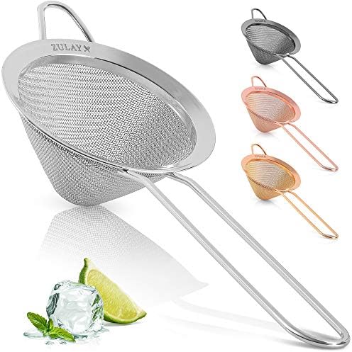 Zulay Kitchen 304 Stainless Steel Fine Mesh Strainer 3.35 in