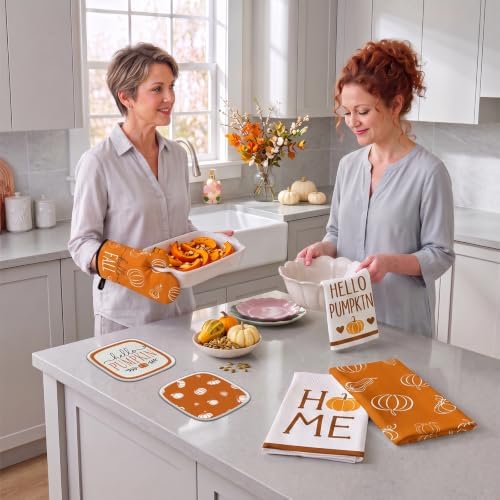 Tieshankao 10PCS Fall Pumpkin Kitchen Decor Set for Home, Baking Gifts