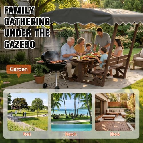 5'x3' Wooden Gazebo with Waterproof Top