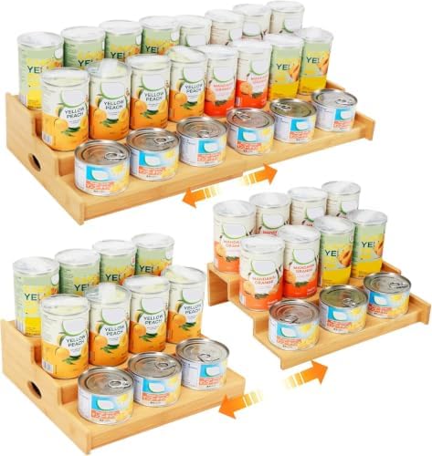 Can Rack Organizer for Pantry, 3-Tier Expandable Can Storage