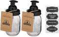 Jarmazing Products Mason Jar Foaming Soap Dispenser - Black - with