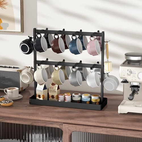 Coffee Mug Holder for Countertop 20 Hooks Mug Tree Rack Cups Hanger