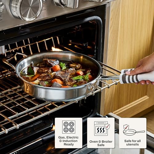 All-Clad D5® Stainless Steel Core 10 Piece Cookware Set- Made in USA- The Upgrade for Supremely Even Heat- Includes Frying Pans, Saucepan, Sautépan, Stockpot -Oven Safe & Induction Compatible