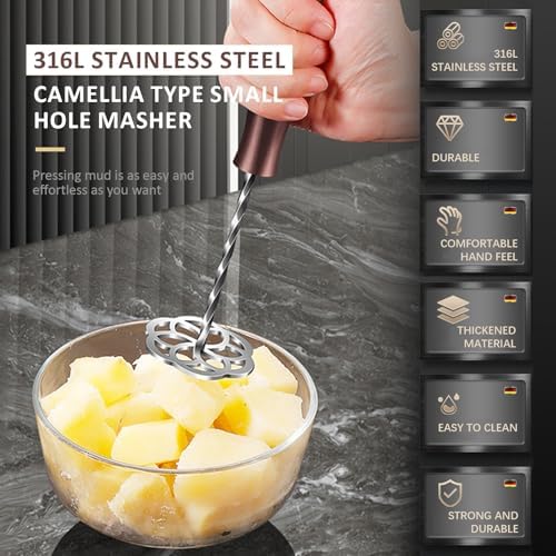 Joyeee Mash Potatoes Masher, Stainless Steel Potato Masher Non
