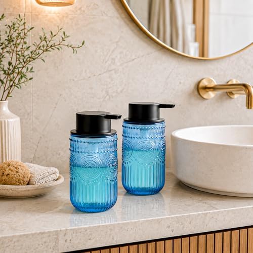 Glass Foaming Hand Soap Dispenser, Refillable Glass Foam Soap