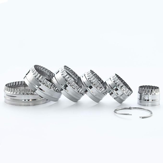 Fluted Cookie Cutters- Round Biscuit Cutters Set of 6 Pieces, Double Sided - Image 4