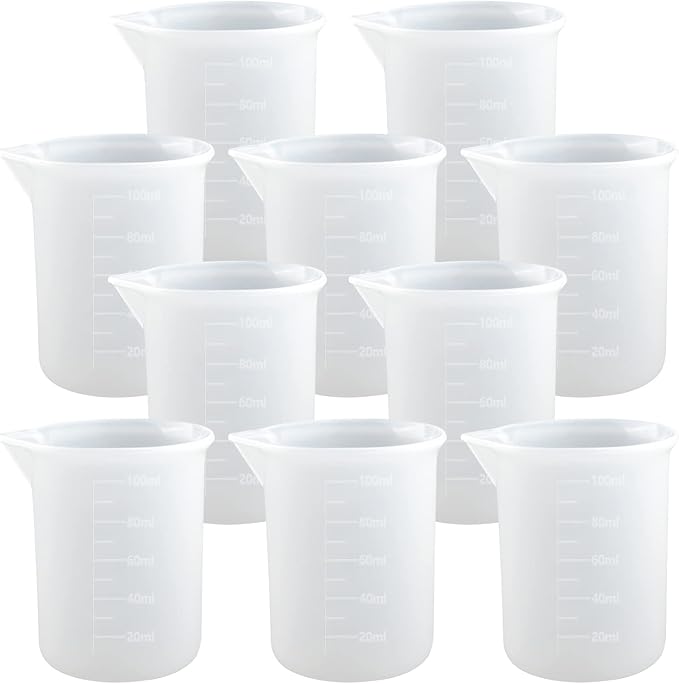 10 PCS 100ml Silicone Measuring Cups by Moukiween
