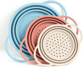 Collapsible Silicone Colander Set, Stainless Steel Rim (3 Pk)