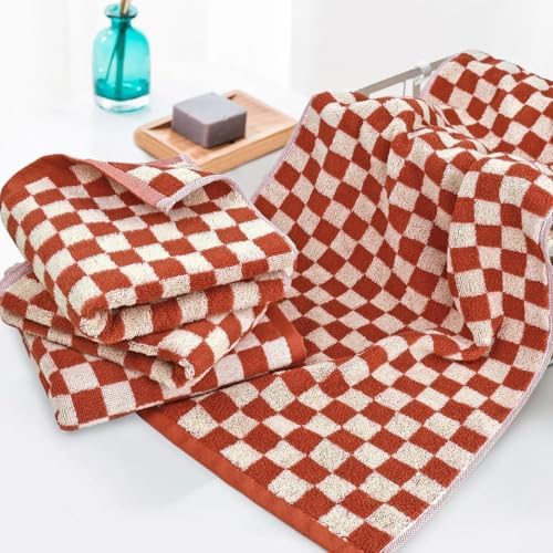 Checkered Hand Towel (13x29 Inches) - Fall Kitchen Towels Pack of 4