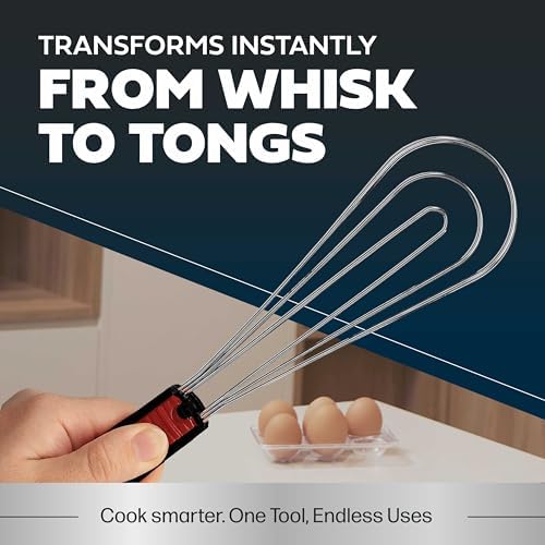 Flat Whisk and Tongs for Cooking – Multipurpose Kitchen Tool for