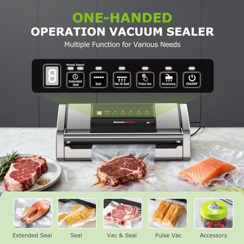 Bonsenkitchen Vacuum Sealer for Food, Digital Timer