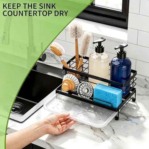Cisily Sponge Holder for Kitchen, Sink Caddy Organizer, Kitchen Sink