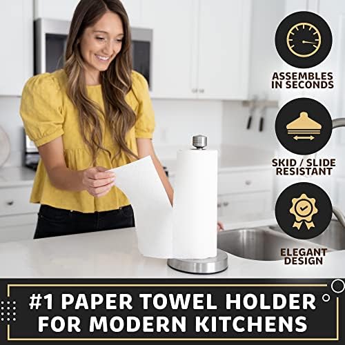 Stainless Steel Paper Towel Holder with Suction Cups, Silver