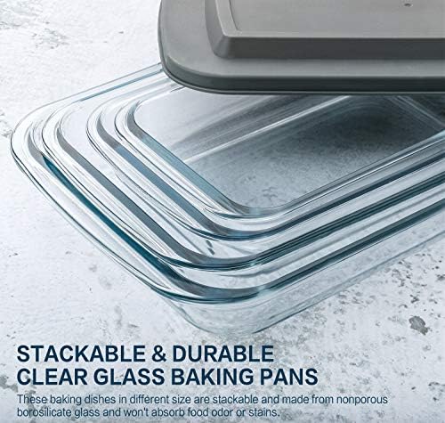 MCIRCO 8-Piece Glass Baking Dish Set with Lids