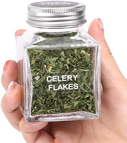 MIUKAA Spice Jars with 372 Labels, 49 Pcs 4.5 oz Glass Seasoning