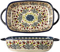 Vintage Style Tulip Flower Pattern Ceramic Bakeware Casserole Dish