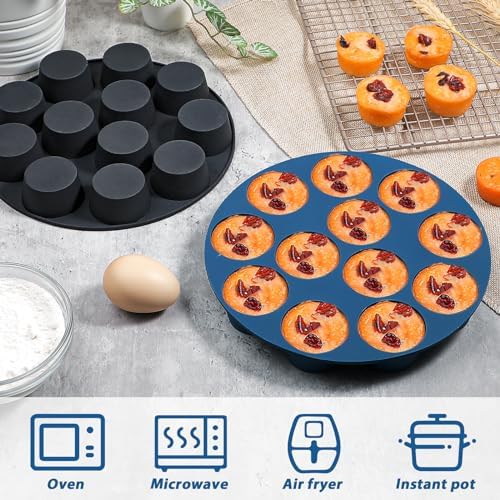 Webake Silicone Air Fryer Muffin Pan for Baking Egg Bites Silicone