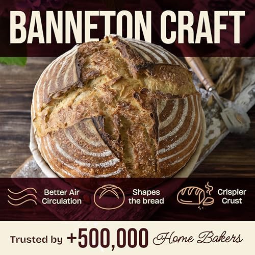 Superbaking Sourdough Banneton Bread Proofing Basket, 9" Round, Set of