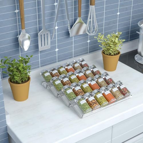 VICASKY Expandable Acrylic Spice Rack Organizer for Spice Bottles
